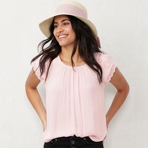 LC Lauren Conrad Flowy Shirred Top